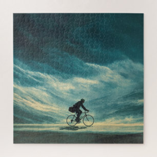 Puzzle de vélo – Cycliste dans un paysage dramatiq