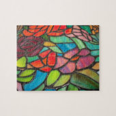 Puzzle de verre florale teinté (Horizontal)