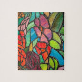 Puzzle de verre florale teinté (Vertical)
