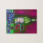 Puzzle de vin et de raisins d'art moderne (Horizontal)