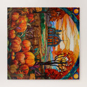 Puzzle de vitrail d'automne (Horizontal)