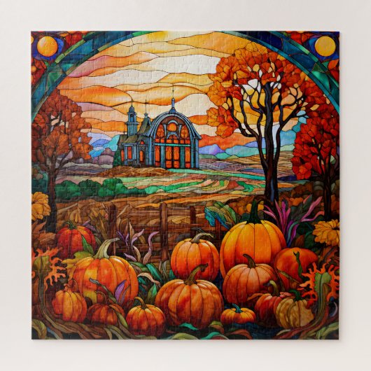 Puzzle de vitrail d'automne (Vertical)