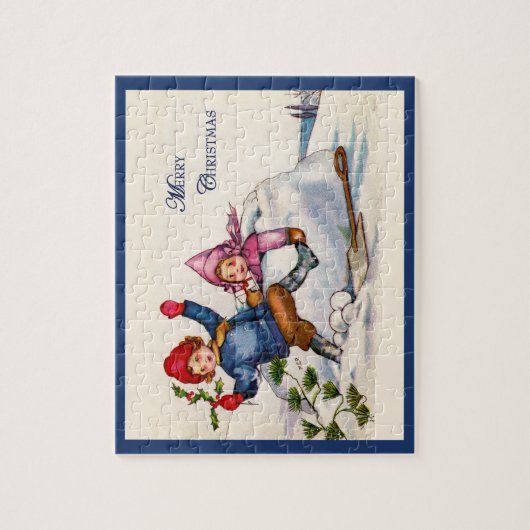 Puzzle de voeux de Noël Vintage (Vertical)