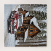 Puzzle de voiture antique d'hiver (Horizontal)