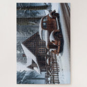Puzzle de voiture antique d'hiver (Vertical)