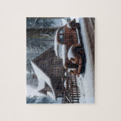 Puzzle de voiture antique d'hiver (Vertical)