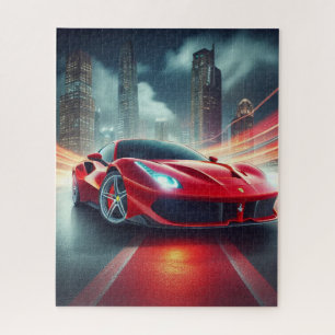PUZZLE DE VOITURE DE SPORT ROUGE