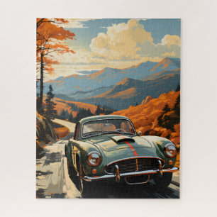 PUZZLE DE VOITURE DE SPORT SUR ROUTE OUVERTE