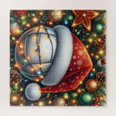 Puzzle de volleyball de Santa Hat (Horizontal)