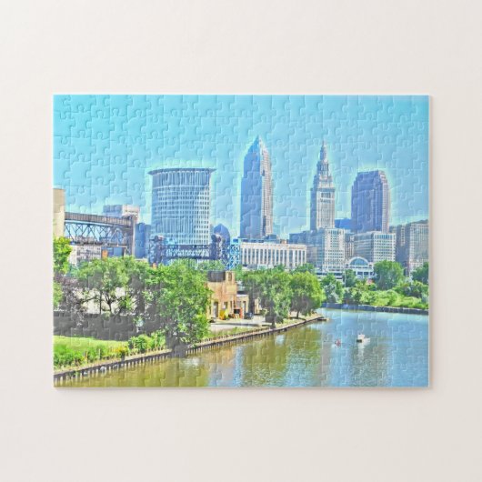Puzzle de vue de Cleveland la rivière Ohio (effet (Horizontal)