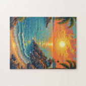 Puzzle de vue mer du coucher du soleil (Horizontal)