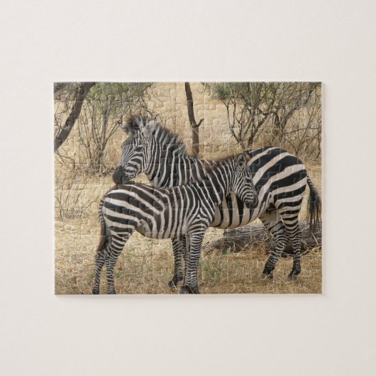 Puzzle de zèbre de mère et de bébé (Horizontal)