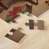 Puzzle Décembre Retro Noël Blonde Pin-Up Girl Jigsaw (Côté)