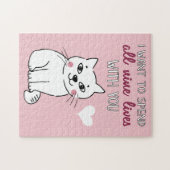 Puzzle Déclaration d'amour romantique de chat caricature (Horizontal)