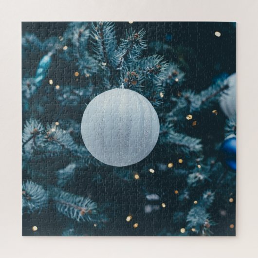 Puzzle Décor de Noël bleu (Vertical)