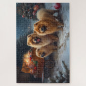 Puzzle Décor de Noël Chow Chow Snowy Sleigh (Vertical)