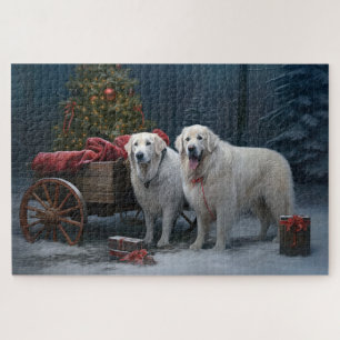 Puzzle Décor de Noël des Grands Pyrénées neige neige neig