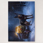 Puzzle Décor de Noël Kelpie Snowy Sleigh (Vertical)