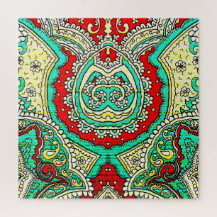 Puzzle Décor néon arabesque : style années 80.