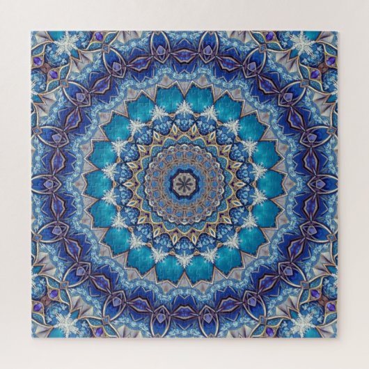 Puzzle décoratif bleu en forme de pièce (Vertical)