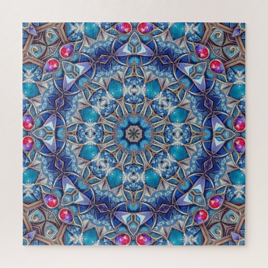 Puzzle décoratif bleu en forme de pièce (Vertical)
