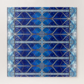 Puzzle décoratif bleu en forme de pièce (Horizontal)