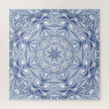 Puzzle décoratif bleu en forme de pièce