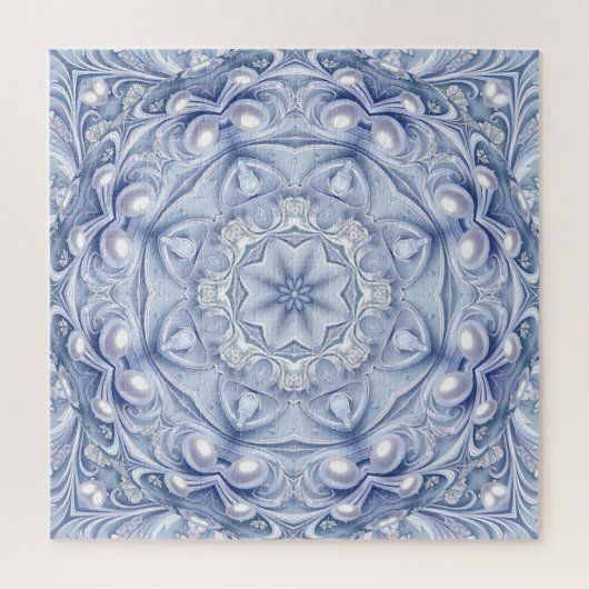 Puzzle décoratif bleu en forme de pièce (Vertical)