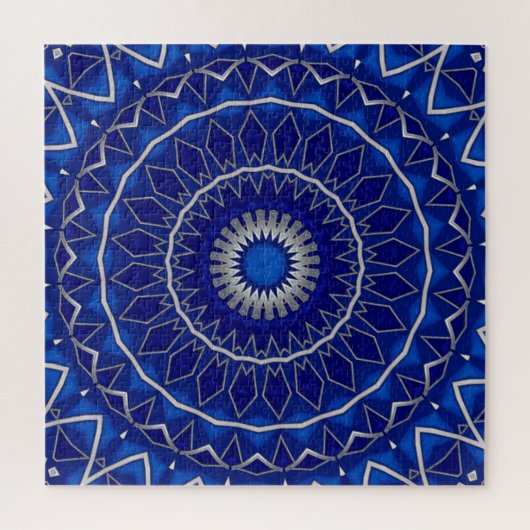 Puzzle décoratif bleu en forme de pièce (Vertical)