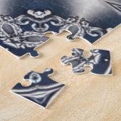 Puzzle décoratif bleu en forme de pièce (Côté)