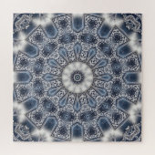 Puzzle décoratif bleu en forme de pièce (Horizontal)