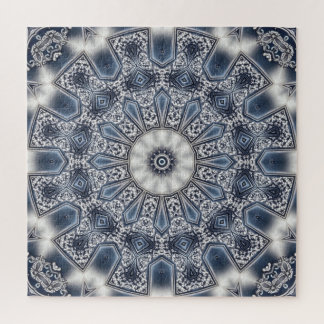 Puzzle décoratif bleu en forme de pièce