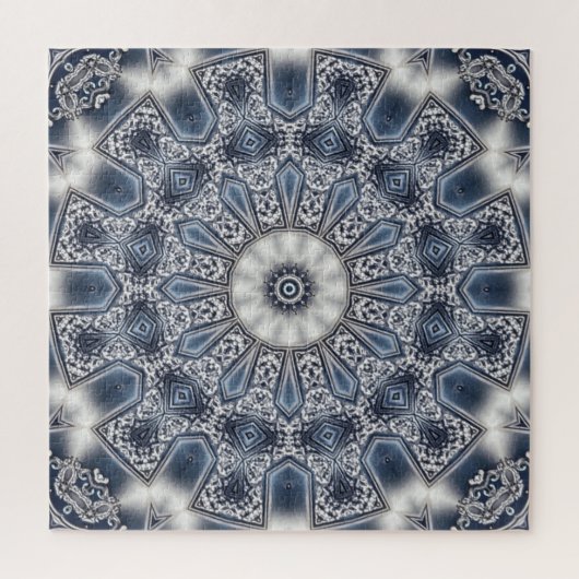 Puzzle décoratif bleu en forme de pièce (Vertical)
