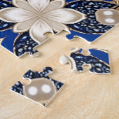 Puzzle décoratif bleu or (Côté)