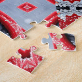 Puzzle décoratif rouge (Côté)
