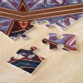 Puzzle décoratif rouge bleu (Côté)
