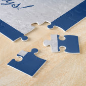 Puzzle Décorations multiples pour Noël bleu 28x35 cm  (Côté)