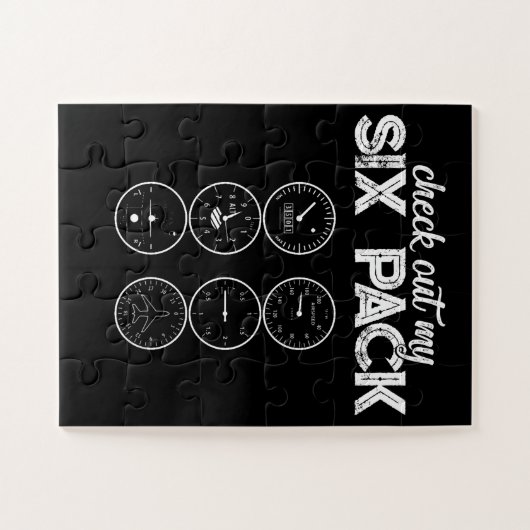 Puzzle Découvrez Mon Six Pack Pilote Aviation Drôle Gym F (Horizontal)