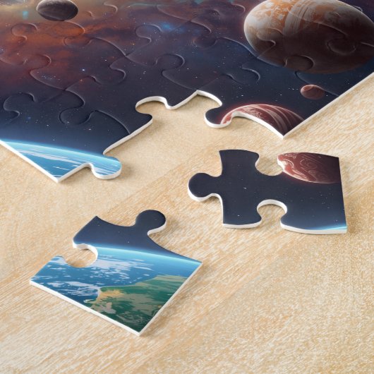 Puzzle Deep Space Planets Nebula Jupiter Earth (Côté)