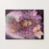 Puzzle Déesse noire Art Imaginaire rose violet (Horizontal)