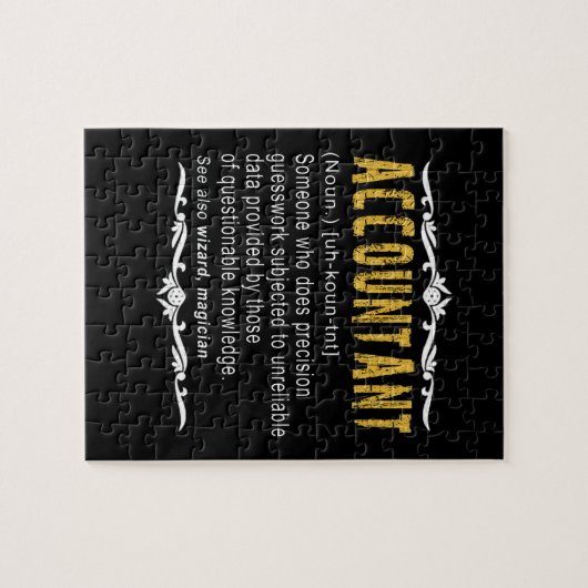 Puzzle Définition Funny du comptable Cadeau personnalisé (Horizontal)