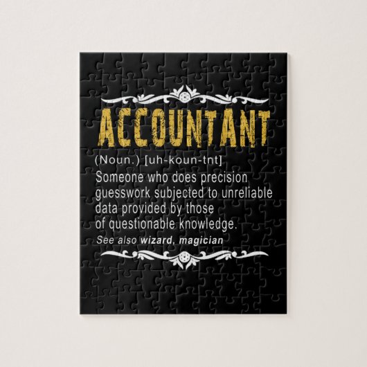Puzzle Définition Funny du comptable Cadeau personnalisé (Vertical)