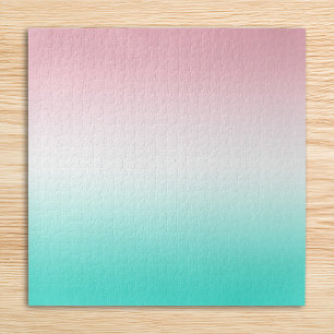 Puzzle Dégradé rose blanc et turquoise