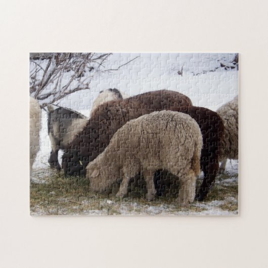Puzzle Déjeuner d'hiver pour mouton (Horizontal)