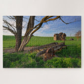Puzzle Délabrement d'une ancienne ferme dans le champ de  (Horizontal)