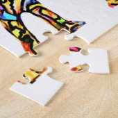 Puzzle d'éléphant en verre coloré (Côté)