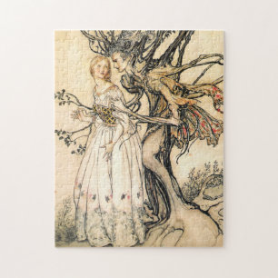 Puzzle d'Elf de princesse et d'arbre de conte de