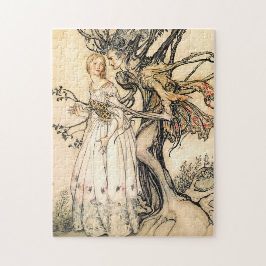 Puzzle d'Elf de princesse et d'arbre de conte de (Vertical)