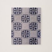 Puzzle Delft Tile Blue Antique Art Motif (Vertical)