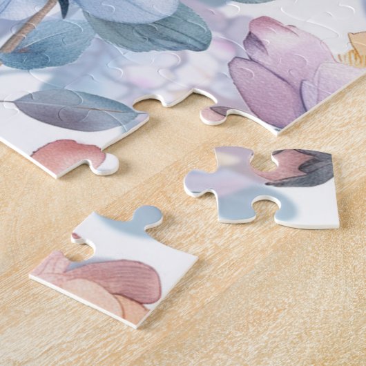 Puzzle Délicat motif floral aquarelle en couleur pastel (Côté)